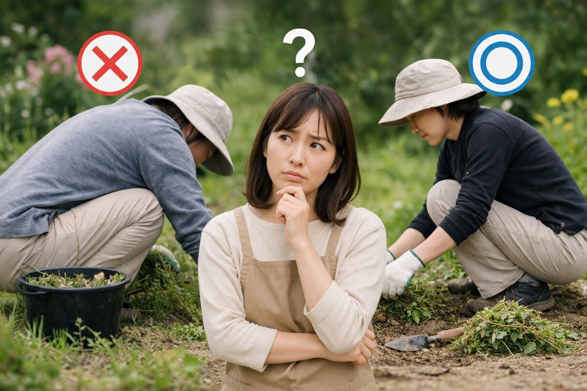 草むしりで腰を痛める原因は姿勢の違いにあった